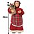 Mamãe Noel Decorativa Gigante 80cm Avental Xadrez e Saco de Presentes Rústico - Cromus - Imagem 7
