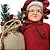 Mamãe Noel Decorativa Gigante 80cm Avental Xadrez e Saco de Presentes Rústico - Cromus - Imagem 4