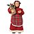 Mamãe Noel Decorativa Gigante 80cm Avental Xadrez e Saco de Presentes Rústico - Cromus - Imagem 1