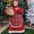 Mamãe Noel Decorativa Gigante 80cm Avental Xadrez e Saco de Presentes Rústico - Cromus - Imagem 2