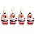 Kit Papai Noel Pendente Enfeite Árvore Natal Vintage 8cm 4 Unidades - Magizi - Imagem 1