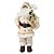 Papai Noel Decorativo Branco e Bege Luxo 60cm Casaco Guizos Lã Pelúcia e Saco de Presentes - Cromus - Imagem 1