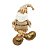 Papai Noel Decorativo Sentado Bronze e Dourado Luxo Gorrinho Guizo 58cm - E Christmas - Imagem 3