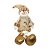 Boneco de Neve Decorativo Sentado Bronze e Dourado Luxo Gorrinho Guizo 58cm - E Christmas - Imagem 1