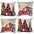 Jogo 4 Capas de Almofada Gobelin Natal 45x45cm Árvores e Carro Vintage - Magizi - Imagem 1