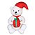 Urso Inflável Gigante Natal Com Presente Revestimento Pelúcia 1,2 metros - Art Christmas - Imagem 1