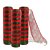 Kit 3 Telas Decorativa Fita Malha Tule Listrado Vermelho e Verde Natal 25cm x 5 metros – Magizi - Imagem 1