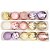 Kit 3 Tubos 5 Bolas Mista Premium Decoradas Natal Rosê Gold, Dourado e Lilás 6cm - Magizi - Imagem 1