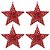 Kit 4 Estrelas Glitter Vazado Vermelha Natal Brilho 3D 18cm - Magizi - Imagem 1