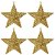 Kit 4 Estrelas Glitter Vazado Dourado Natal Gold 3D 18cm - Magizi - Imagem 1