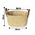 Cesto Fibra Natural Palha Trançada Bege Com Alça Marrom Couro Sintético 30cm x 21cm - Paramount - Imagem 4