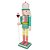 Jogo 2 Bonecos Quebra Nozes Decorado Madeira Candy Verde e Rosa Color 30cm Boca Articulada - Master Christmas - Imagem 4