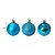 Kit 12 Bolas Natal Mista Glitter, Fosca, Lisa Azul Turquesa 5cm - Master Christmas - Imagem 3