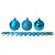 Kit 12 Bolas Natal Mista Glitter, Fosca, Lisa Azul Turquesa 5cm - Master Christmas - Imagem 1