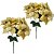 Jogo 2 Buquês Flor Bico de Papagaio Dourado Glitter Luxo 45cm 5 Flores - Nataluz - Imagem 1