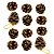 Jogo 12 Pinhas Natural de Natal Glitter Dourado 4cm - Magizi - Imagem 1