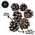 Conjunto 12 Pinhas Natural de Natal Branca Nevada 4cm Decorativa - Magizi - Imagem 3