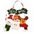 Placa Iluminada LED Feliz Natal Trio Pelúcia Papai Noel, Boneco de Neve e Rena 25cm - Master Christmas - Imagem 1