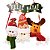 Placa Iluminada LED Feliz Natal Trio Pelúcia Papai Noel, Boneco de Neve e Rena 25cm - Master Christmas - Imagem 3
