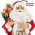 Papai Noel Decorativo Casaco Vermelho Veludo e Barba Luxo Ski Madeira 60cm - Bela Flor - Imagem 2