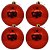 Jogo 4 Bolas Natal Gigante Vermelho Lisa 15cm - Bela Flor - Imagem 1
