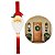 Gancho Suporte Para Guirlanda Encaixe Porta Metal Rosto Papai Noel 37cm - Master Christmas - Imagem 1