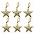 Kit 6 Estrelas Pendente Natal Glitter Dourado 6cm - Bela Flor - Imagem 1