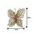 Jogo 5 Borboletas Arabesco Vazado Glitter Champanhe Luxo 8cm - Bela Flor - Imagem 3