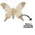Kit 3 Borboletas Decoradas Glitter Champanhe Plumas Luxo 12cm - Magizi - Imagem 5
