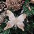 Kit 3 Borboletas Decoradas Glitter Champanhe Plumas Luxo 12cm - Magizi - Imagem 2