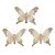 Kit 3 Borboletas Decoradas Glitter Champanhe Plumas Luxo 12cm - Magizi - Imagem 1