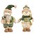 Jogo Papai Noel e Boneco de Neve Decor Pelúcia Luxo Crochê Creme e Verde  - Bela Flor - Imagem 1