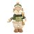 Boneco de Neve Decor Pelúcia Luxo Creme e Verde Cachecol Crochê 42cm - Bela Flor - Imagem 1