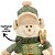 Boneco de Neve Decor Pelúcia Luxo Creme e Verde Cachecol Crochê 42cm - Bela Flor - Imagem 3