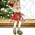 Jogo Papai Noel Em pé e Boneco de Neve Sentado Pelúcia Prime 56cm Xadrez Verde e Vermelho - Bela Flor - Imagem 3