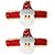 Jogo 2 Prendedores de Cortina Papai Noel Pelúcia Prime Vermelho e Branco Renda Bege - Master Christmas - Imagem 1