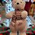 Urso Decorativo Pelúcia Creme e Rosê Cachecol Crochê e Gorro Lantejoulas 40cm - Master Christmas - Imagem 2