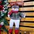 Jogo Papai Noel e Boneco de Neve Pelúcia Sentado na Gangorra Madeira Rústica e Placa Feliz Natal 43cm - Master Christmas - Imagem 2