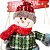 Jogo Papai Noel e Boneco de Neve Pelúcia Sentado na Gangorra Madeira Rústica e Placa Feliz Natal 43cm - Master Christmas - Imagem 5