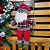 Papai Noel Pelúcia Sentado na Gangorra Madeira Rústica e Placa Feliz Natal 43cm - Master Christmas - Imagem 2