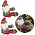 Jogo 2 Papai Noel Pelúcia Prendedor Cortina Vinho e Cinza 37cm - Master Christmas - Imagem 2