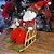 Papai Noel Decorativo Pelúcia Xadrez Vermelho e Verde na Cadeira de Balanço 28cm - Master Christmas - Imagem 2