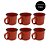 Conjunto Esmaltado Chaleira  Vermelho 1500ml  6 Mini Canecas - Imagem 3