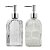 Kit Banheiro Porta Sabonete Líquido Vidro Clear Geo 500ml 2 Unidades - Tuut - Imagem 1