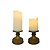 Jogo 2 Velas Eletrônica LED Castiçal Bronze 17cm e 13cm Efeito Moving - Bela Flor - Imagem 1