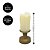 Jogo 2 Velas Eletrônica LED Castiçal Ouro Envelhecido 13cm Efeito Moving - Bela Flor - Imagem 3