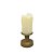Vela Eletrônica LED Castiçal Ouro Envelhecido 13cm Efeito Moving - Bela Flor - Imagem 1