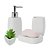 Conjunto Para Banheiro Porcelana Branca e Mini Vaso Suculenta 4 Peças - Tuut - Imagem 1