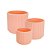 Conjunto 3 Vasos Cachepot Cerâmica Frisado Dolamita Salmão - Tuut - Imagem 1