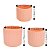 Conjunto 3 Vasos Cachepot Cerâmica Frisado Dolamita Salmão - Tuut - Imagem 3